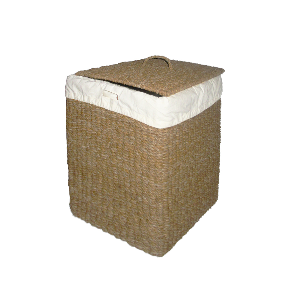 MINIMAL ΚΑΛΑΘΙ ΜΕ ΚΑΠΑΚΙ 50x40x50 SEAGRASS ΦΥΣΙΚΟ ΛΕΥΚΟ ΒΑΜΒΑΚΙ