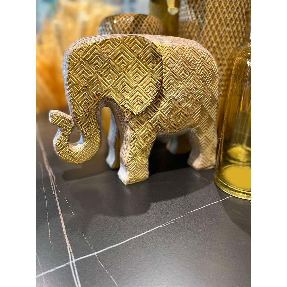 AFRICANA 1 ΔΙΑΚΟΣΜΗΤΙΚΟ ΕΛΕΦΑΝΤΑΣ 25x11x18cm POLYRESIN ΚΙΤΡΙΝΟ