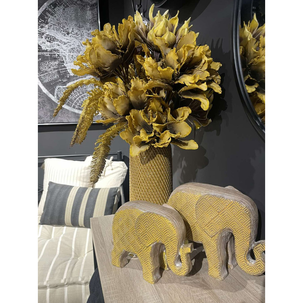 AFRICANA 1 ΔΙΑΚΟΣΜΗΤΙΚΟ ΕΛΕΦΑΝΤΑΣ 25x11x18cm POLYRESIN ΚΙΤΡΙΝΟ