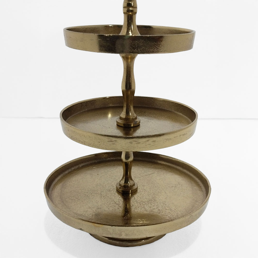 SERVIR ΟΡΝΤΕΒΙΕΡΑ 3 ΕΠΙΠΕΔΑ 22x22x36cm ΑΛΟΥΜΙΝΙΟ ΧΡΥΣΟ