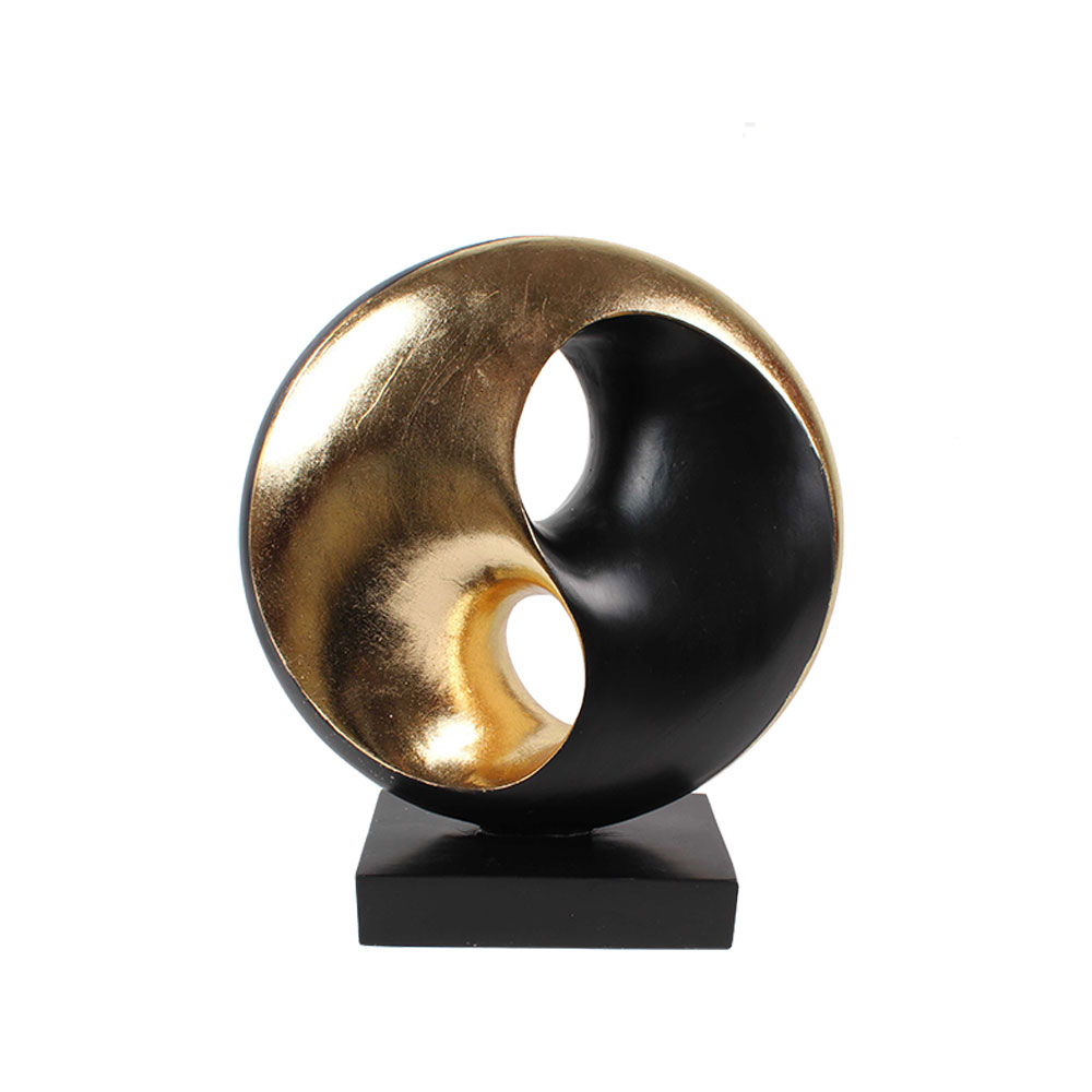 YIN YANG ΔΙΑΚΟΣΜΗΤΙΚΟ TOTEM 27x10x31 POLYRESIN ΧΡΥΣΟ ΜΑΥΡΟ