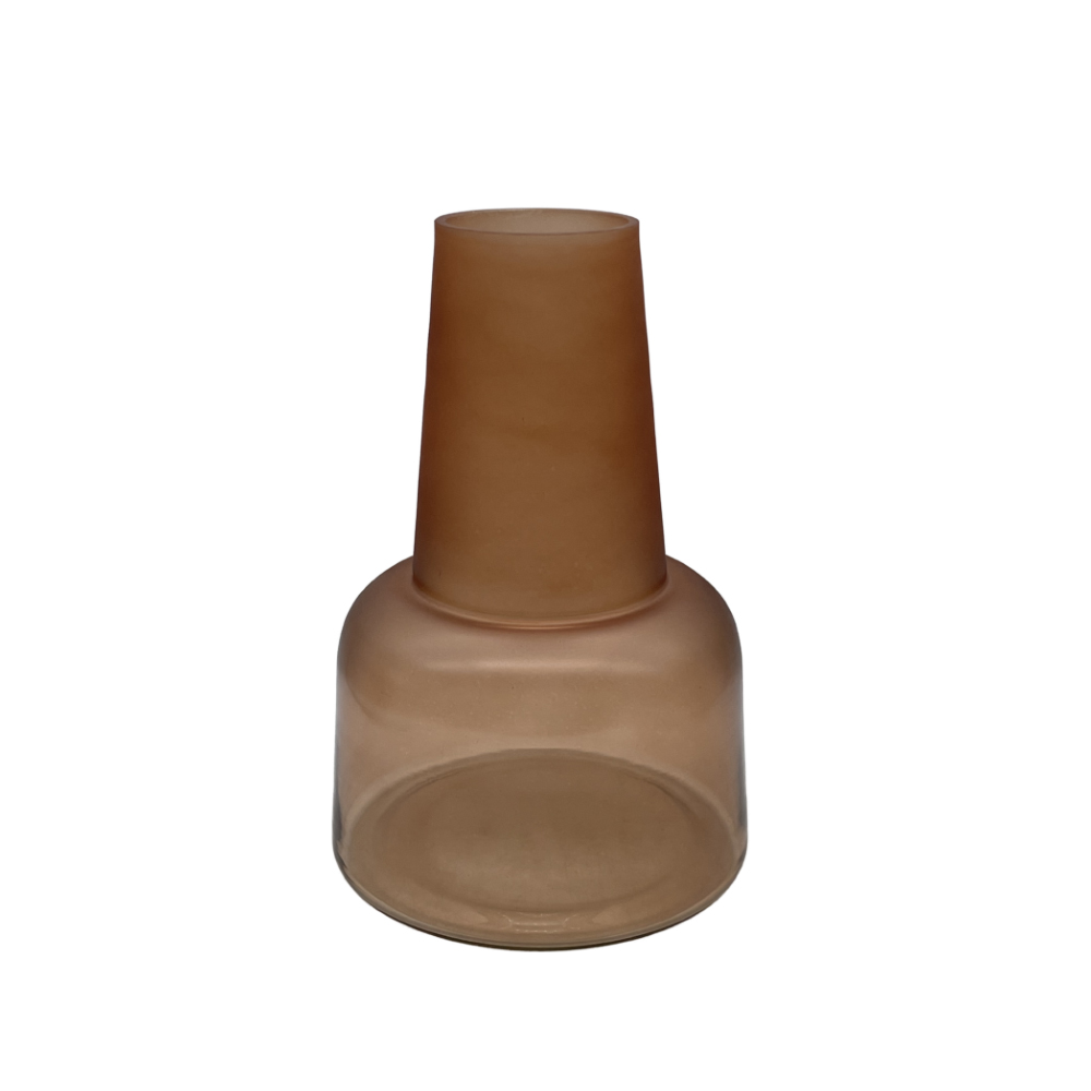 ZEME ΒΑΖΟ ΓΥΑΛΙ ΔΙΑΦΑΝΟ/ΜΑΤ TERRACOTTA Δ18xΥ27,5cm