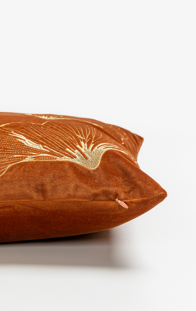 VENTALIA ΔΙΑΚΟΣΜΗΤΙΚΟ ΜΑΞΙΛΑΡΙ 45x45cm ΒΕΛΟΥΔΟ TERRACOTTA ΧΡΥΣΟ