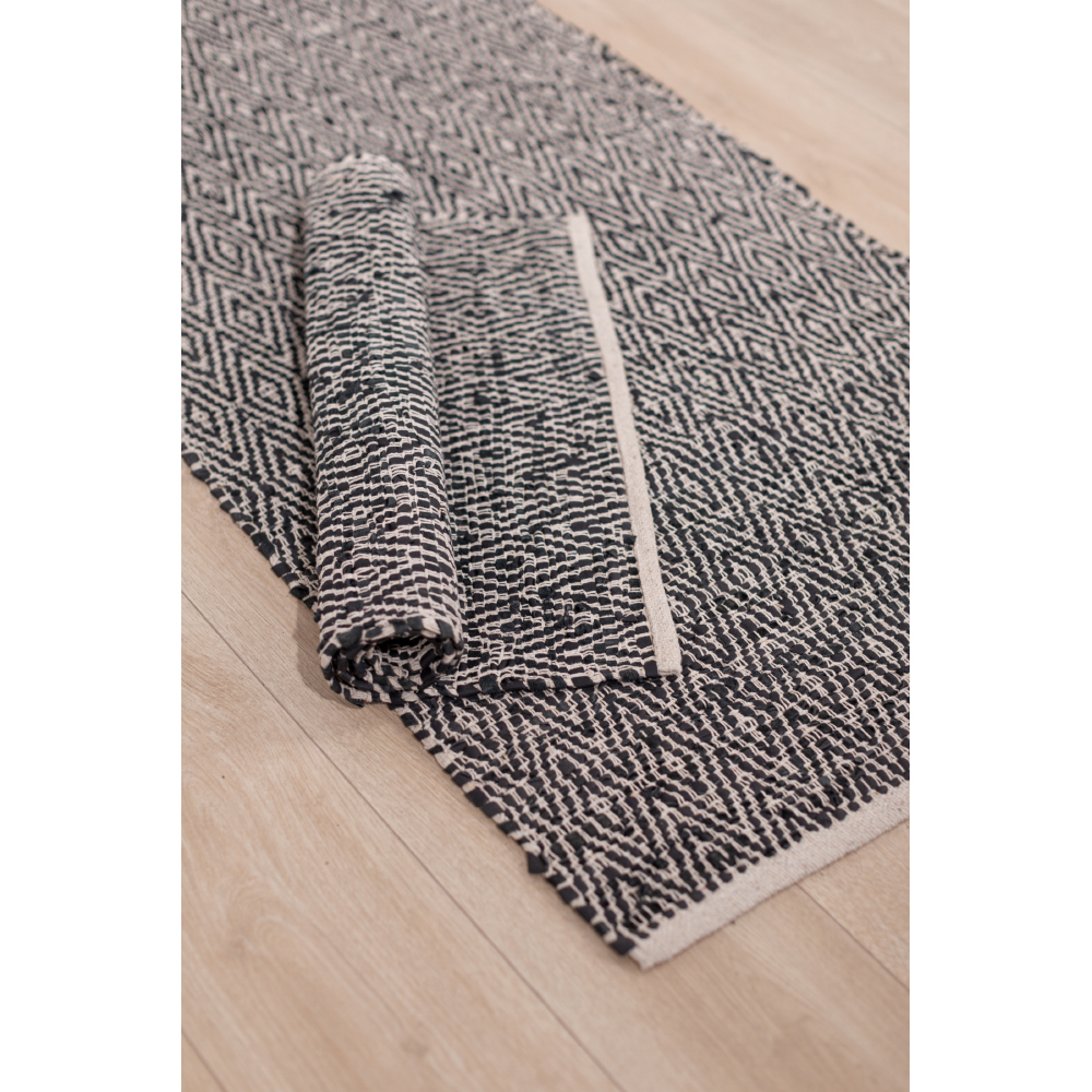 ROMBO ΧΑΛΑΚΙ 60x90cm ΔΕΡΜΑ ΜΑΥΡΟ ΜΠΕΖ