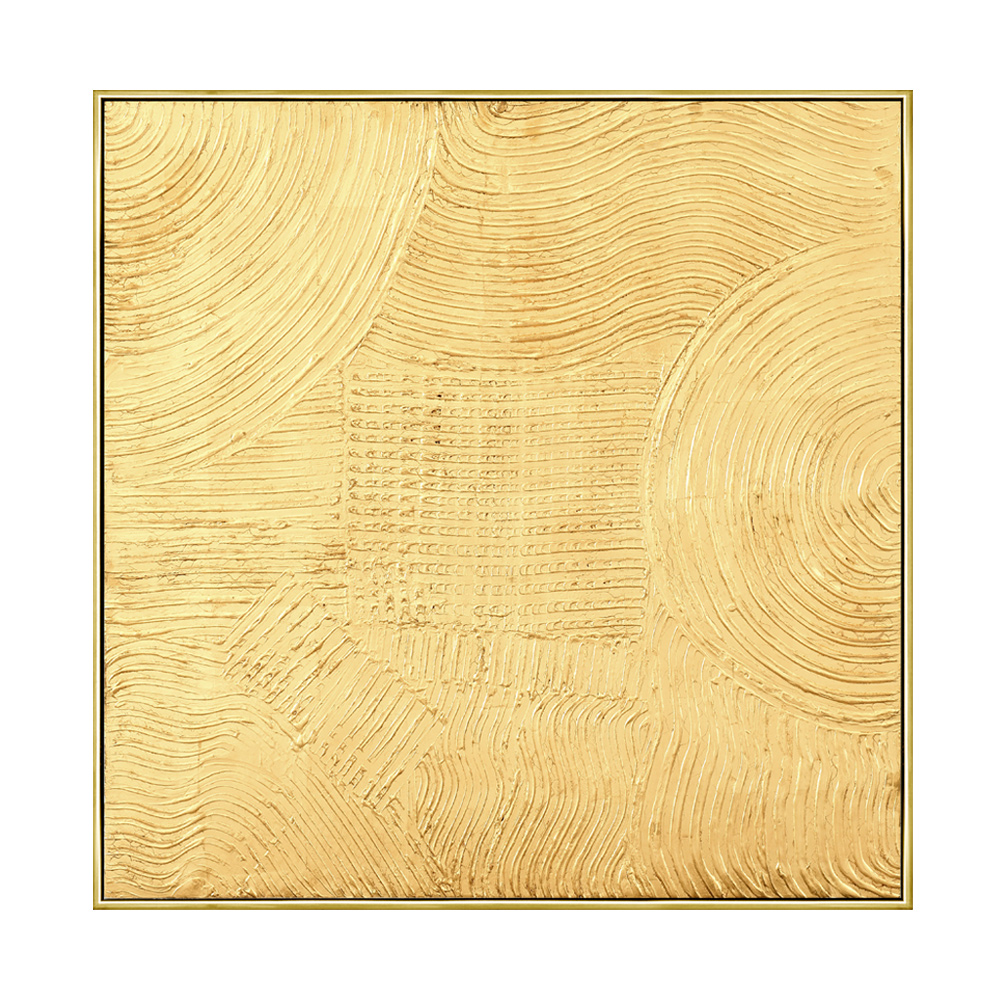 GOLD ABSTRACT ΠΙΝΑΚΑΣ ΔΙΑΚΟΣΜΗΣΗΣ 100x100x5 ΚΑΜΒΑΣ ΧΡΥΣΟ ΞΥΛΟ