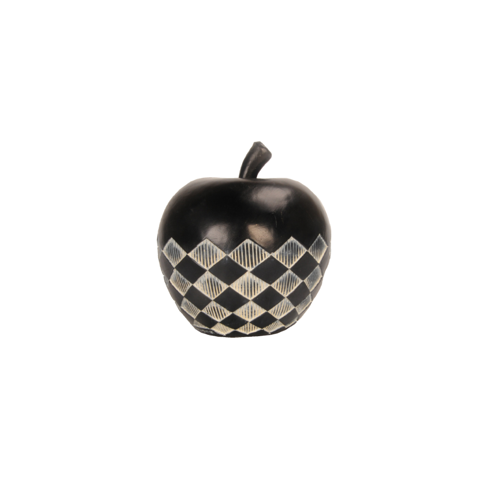 FRUIT BLACK 2 ΔΙΑΚΟΣΜΗΤΙΚΟ ΜΗΛΟ 12x12x13 POLYRESIN ΜΑΥΡΟ ΛΕΥΚΟ