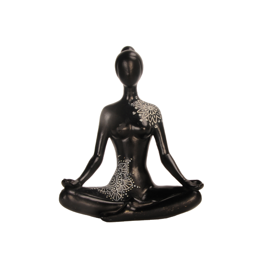 CALM POSE BLACK 1 ΔΙΑΚΟΣΜΗΤΙΚΗ ΦΙΓΟΥΡΑ 13x7x16 POLYRESIN ΜΑΥΡΟ ΛΕΥΚΟ