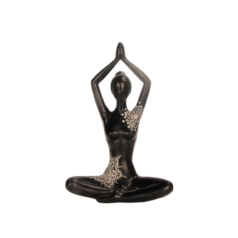 CALM POSE BLACK 2 ΔΙΑΚΟΣΜΗΤΙΚΗ ΦΙΓΟΥΡΑ 13x7x19 POLYRESIN ΜΑΥΡΟ ΛΕΥΚΟ