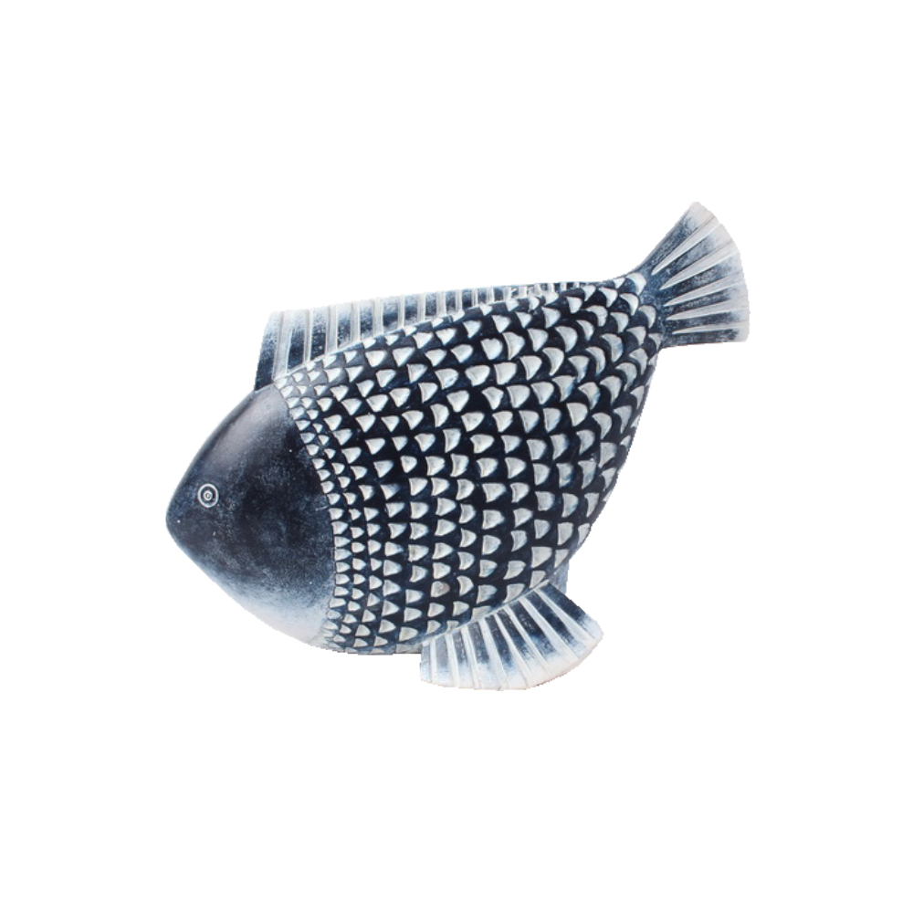 CHROMIS ΔΙΑΚΟΣΜΗΤΙΚΟ ΨΑΡΙ 23x8x18 POLYRESIN ΜΠΛΕ ΛΕΥΚΟ