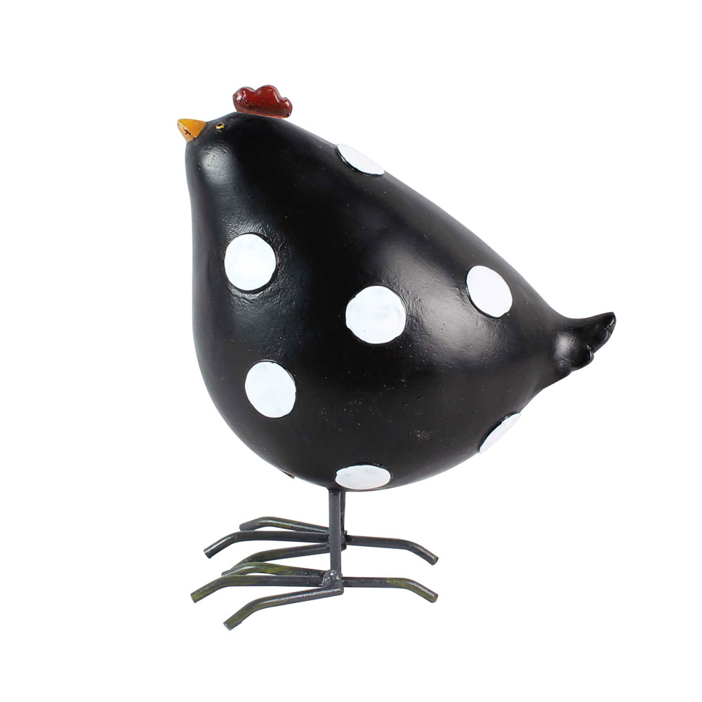 GALLINA BLACK ΔΙΑΚΟΣΜΗΤΙΚΟ ΚΟΤΑ 14x9x16 POLYRESIN ΜΑΥΡΟ ΛΕΥΚΟ