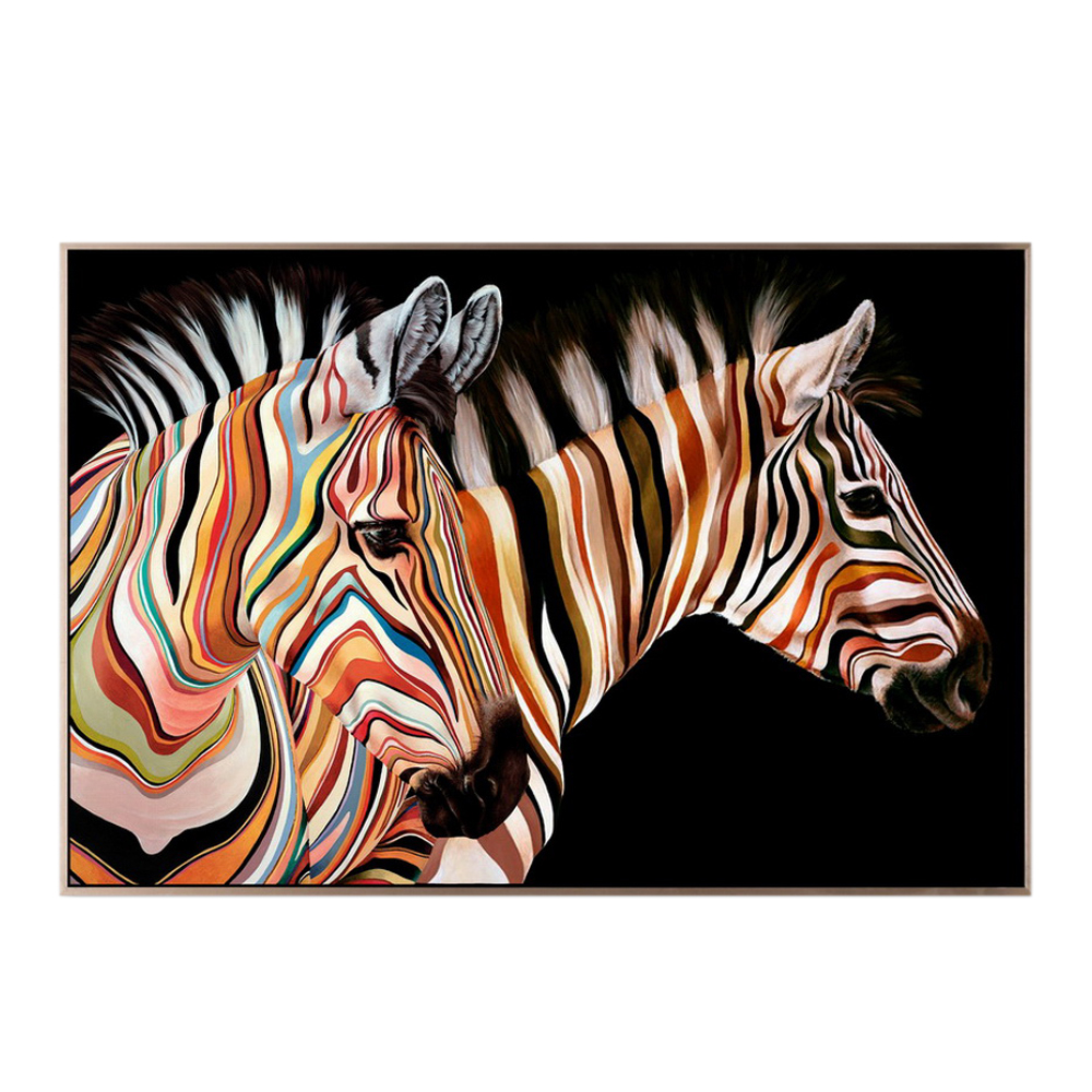 COLOR ZEBRA ΠΙΝΑΚΑΣ ΔΙΑΚΟΣΜΗΣΗΣ 63x93x4 ΚΑΜΒΑΣ ΠΟΛΥΧΡΩΜΟ ΞΥΛΟ ΧΡΥΣΟ