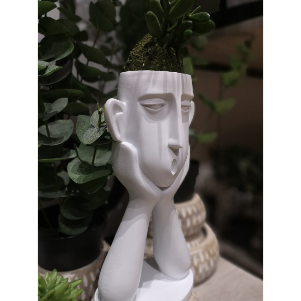 ROMANCE 1 ΒΑΖΟ ΦΙΓΟΥΡΑ 13x9x26cm POLYRESIN ΑΣΠΡΟ