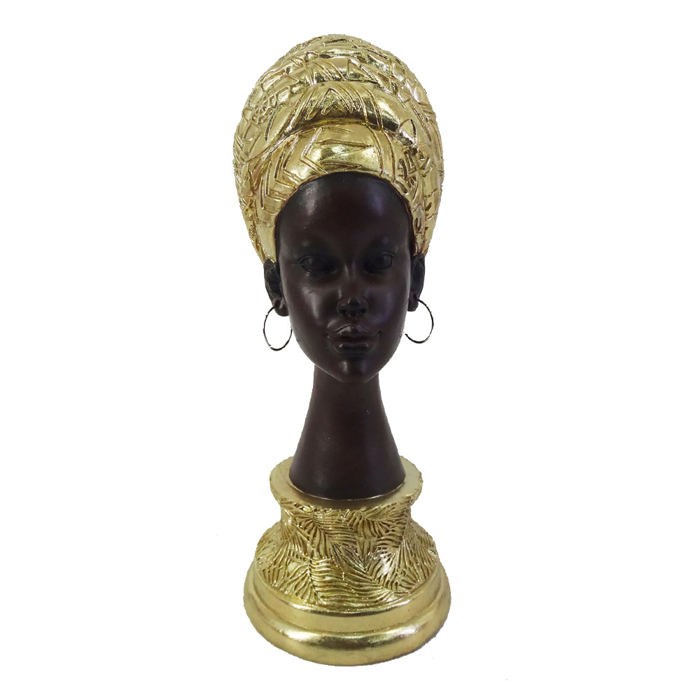 AFRICAN QUEEN ΔΙΑΚΟΣΜΗΤΙΚΗ ΦΙΓΟΥΡΑ 10x15x26 POLYRESIN ΧΡΥΣΟ ΜΑΥΡΟ