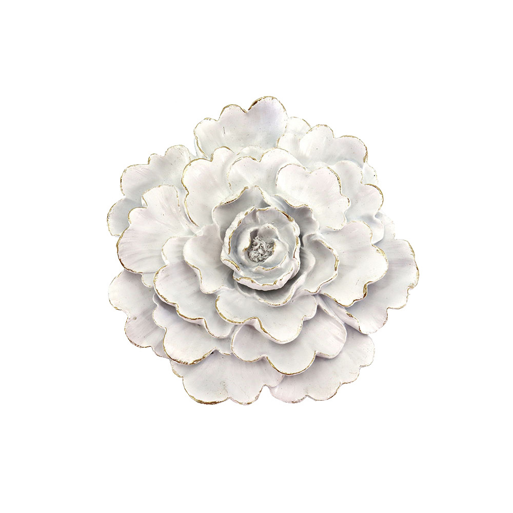 WHITE ROSE ΔΙΑΚΟΣΜΗΤΙΚΟ ΤΟΙΧΟΥ 24x24x5 POLYRESIN ΛΕΥΚΟ