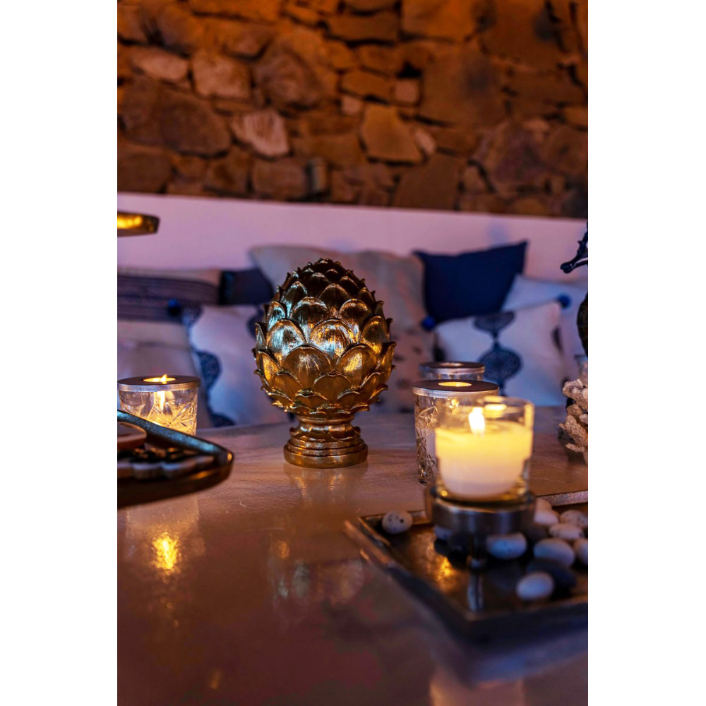 GOLDEN PINUS ΔΙΑΚΟΣΜΗΤΙΚΟ TOTEM 16x16x25 POLYRESIN ΧΡΥΣΟ
