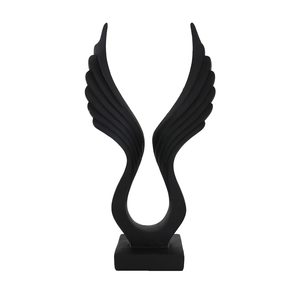 BLACK FEATHERS ΔΙΑΚΟΣΜΗΤΙΚΟ TOTEM 16x7x30 POLYRESIN ΜΑΥΡΟ