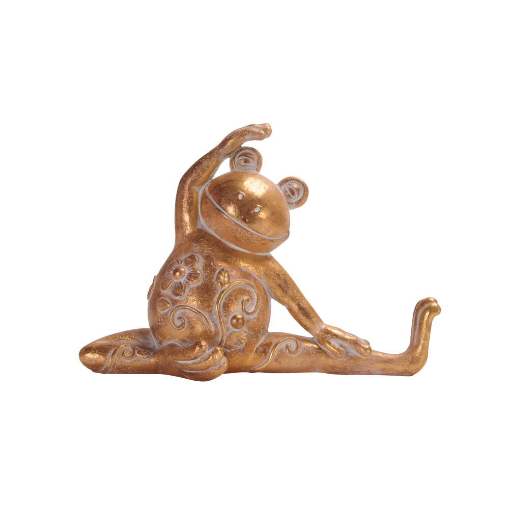 YOGA FROG ΔΙΑΚΟΣΜΗΤΙΚΟ ΒΑΤΡΑΧΟΣ 26x12x19 POLYRESIN ΧΡΥΣΟ