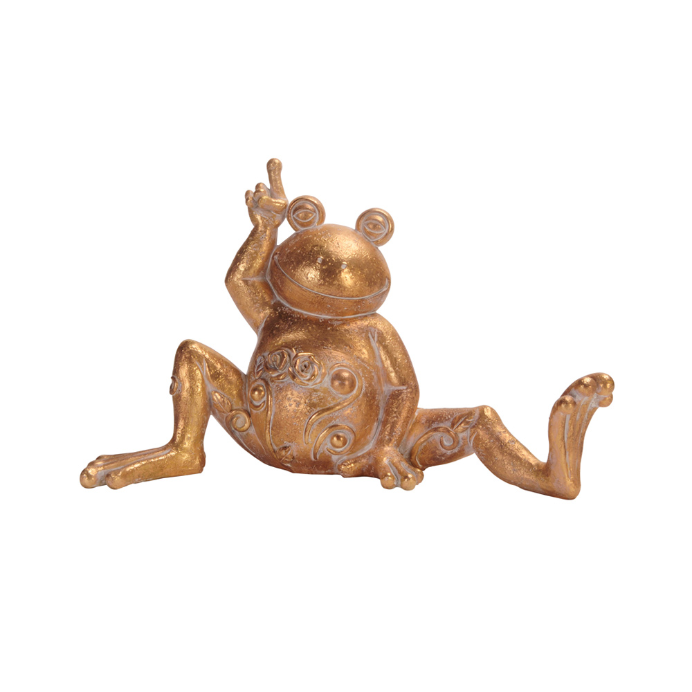 YOGA FROG ΔΙΑΚΟΣΜΗΤΙΚΟ ΒΑΤΡΑΧΟΣ 32x14x20 POLYRESIN ΧΡΥΣΟ