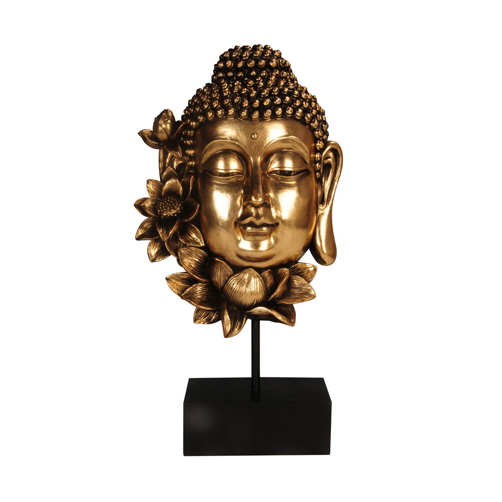 LOTUS BUDDHA ΔΙΑΚΟΣΜΗΤΙΚΟ ΒΟΥΔΑΣ 19x9x35 POLYRESIN ΧΡΥΣΟ ΜΑΥΡΟ