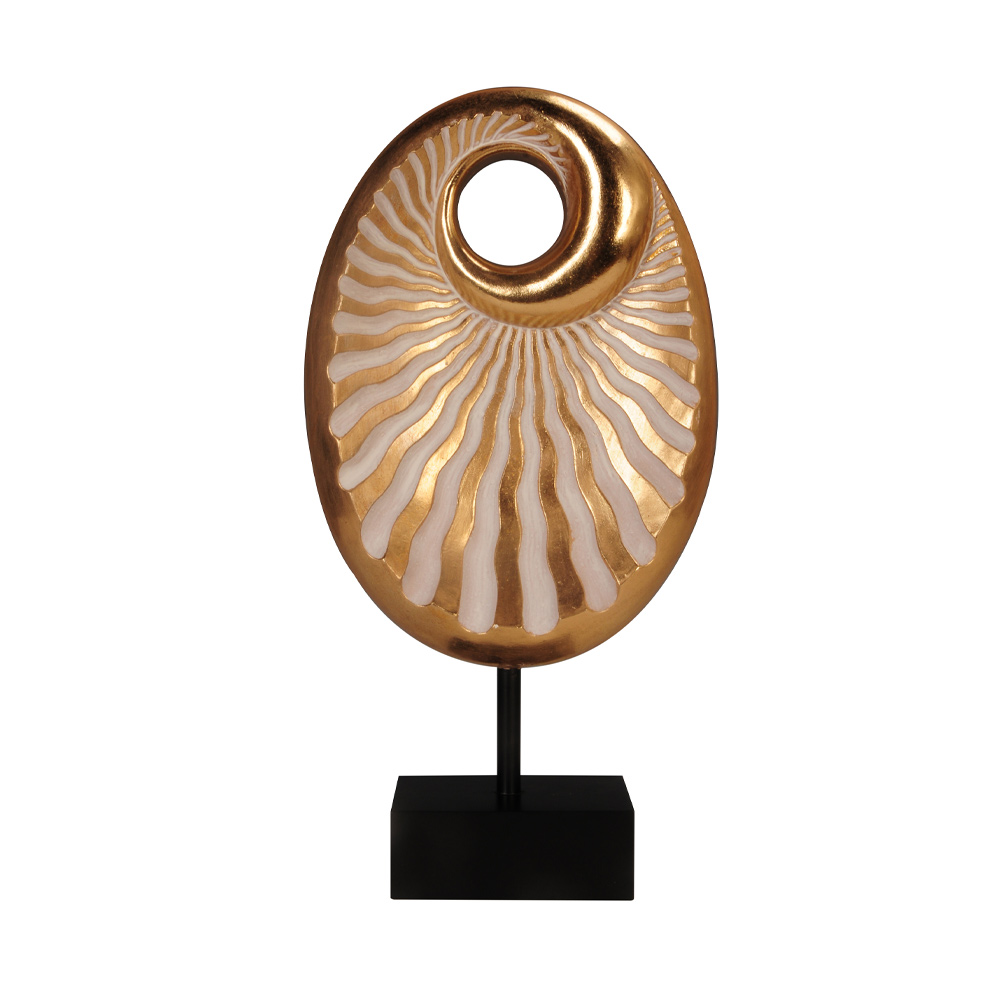 ESPIRAL OVAL ΔΙΑΚΟΣΜΗΤΙΚΟ TOTEM 22x8x42 POLYRESIN ΧΡΥΣΟ ΜΑΥΡΟ