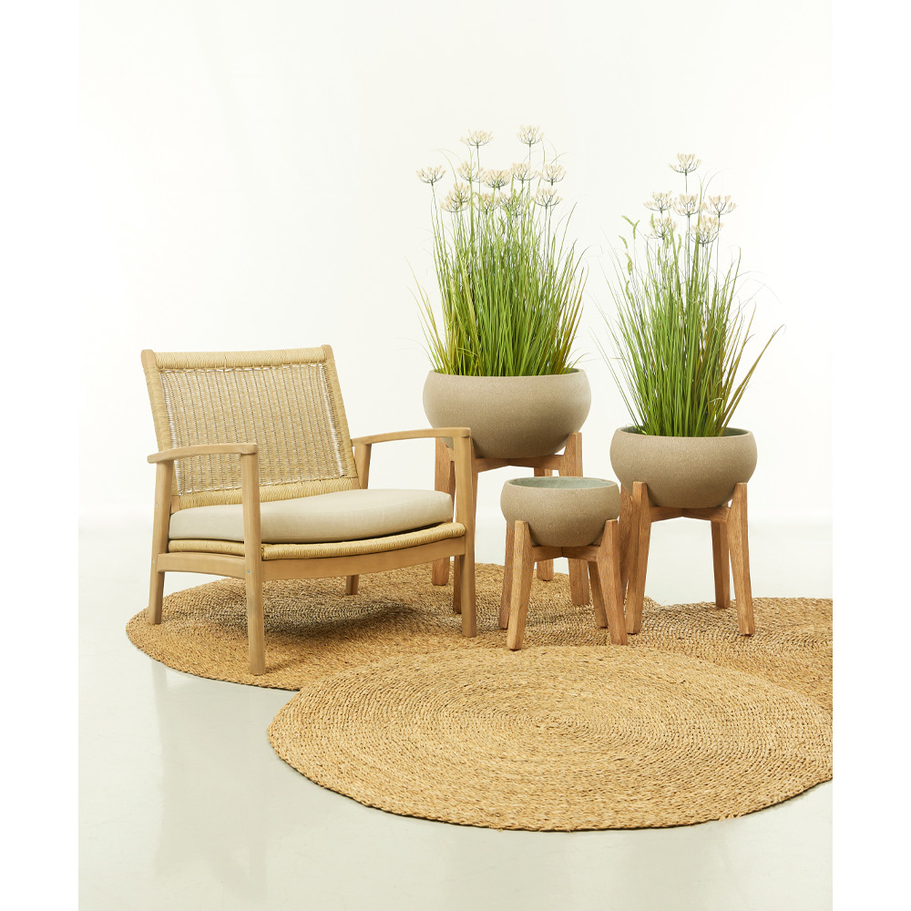 NEREA ΧΑΛΙ ΣΑΛΟΝΙΟΥ 150x150cm SEAGRASS ΦΥΣΙΚΟ