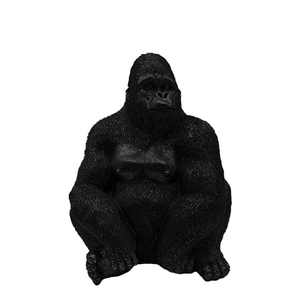 GORILLA BERINGEI ΔΙΑΚΟΣΜΗΤΙΚΟ ΓΟΡΙΛΑΣ 33x23x39 POLYRESIN ΜΑΥΡΟ ΜΑΤ