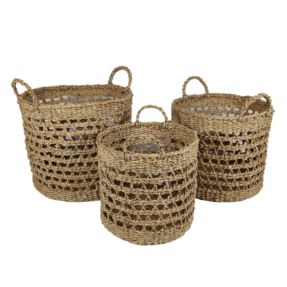 ALMAR ΚΑΛΑΘΙ SET 3ΤΜΧ 40x40x35 SEAGRASS ΦΥΣΙΚΟ