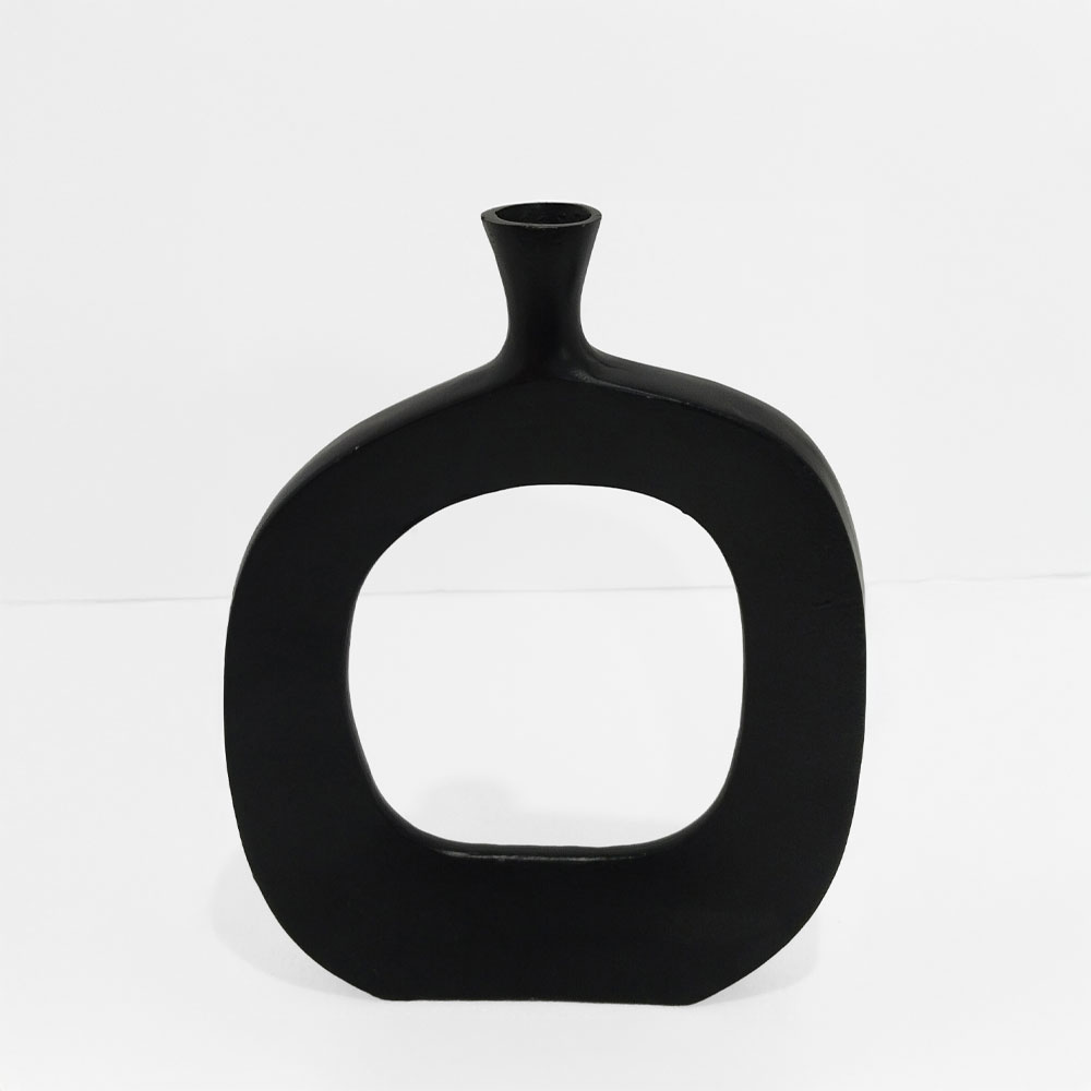 ABSTRACT OVAL ΒΑΖΟ 31x5x41 ΑΛΟΥΜΙΝΙΟ ΜΑΥΡΟ