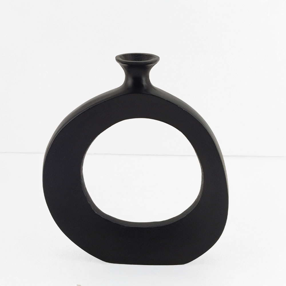 ABSTRACT CIRCLE ΒΑΖΟ 26x4x31 ΑΛΟΥΜΙΝΙΟ ΜΑΥΡΟ
