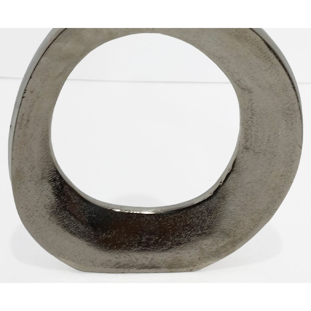ABSTRACT CIRCLE ΒΑΖΟ 26x4x31cm ΑΛΟΥΜΙΝΙΟ SILVER NICKEL