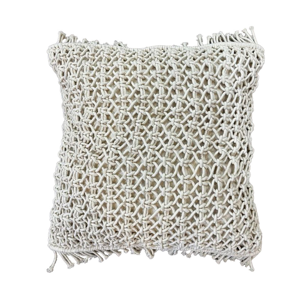 ANALA ΔΙΑΚΟΣΜΗΤΙΚΟ ΜΑΞΙΛΑΡΙ MACRAME 45x45 ΒΑΜΒΑΚΙ IVORY POLYESTER