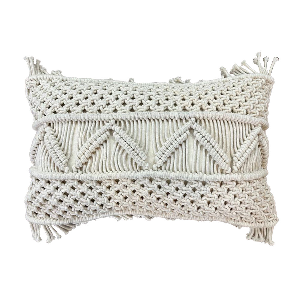 KAIA ΔΙΑΚΟΣΜΗΤΙΚΟ ΜΑΞΙΛΑΡΙ MACRAME 30x50 ΒΑΜΒΑΚΙ IVORY POLYESTER