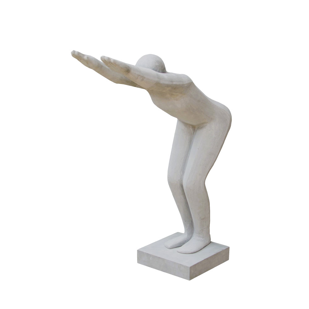 SWIMMER MAN STATUE ΔΙΑΚΟΣΜΗΤΙΚΗ ΦΙΓΟΥΡΑ 81x30x96 ΤΕΧΝΗΤΗ ΠΕΤΡΑ ΜΠΕΖ