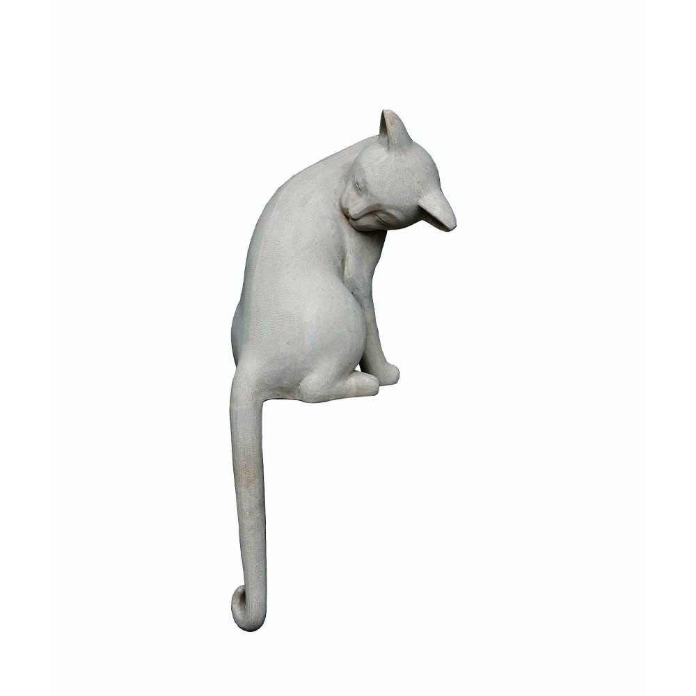 SITTING CAT ΔΙΑΚΟΣΜΗΤΙΚΗ ΓΑΤΑ 34x29x80 ΤΕΧΝΗΤΗ ΠΕΤΡΑ ΓΚΡΙ ΑΝΟΙΧΤΟ