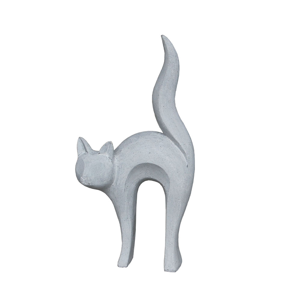 CAT STATUE ΔΙΑΚΟΣΜΗΤΙΚΗ ΓΑΤΑ 31x15x62 ΤΕΧΝΗΤΗ ΠΕΤΡΑ ΓΚΡΙ