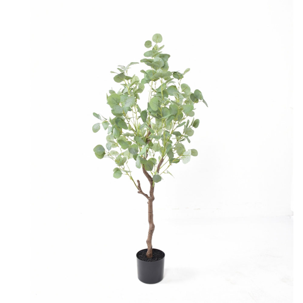 SILVER DOLLAR EUCALYPTUS ΔΕΝΤΡΟ ΤΕΧΝΗΤΟ ΣΕ ΓΛΑΣΤΡΑ 120 PE ΠΡΑΣΙΝΟ ΜΕΤΑΞΩΤΟ ΥΦΑΣΜΑ