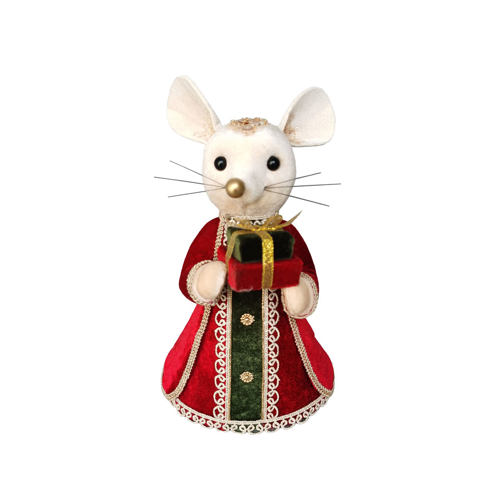 ROYAL MOUSE LADY ΧΡΙΣΤΟΥΓΓΕΝΙΑΤΙΚΟ ΣΤΟΛΙΔΙ ΠΟΝΤΙΚΙ 16x15x26 FOAM ΠΟΛΥΧΡΩΜΟ ΒΕΛΟΥΔΟ