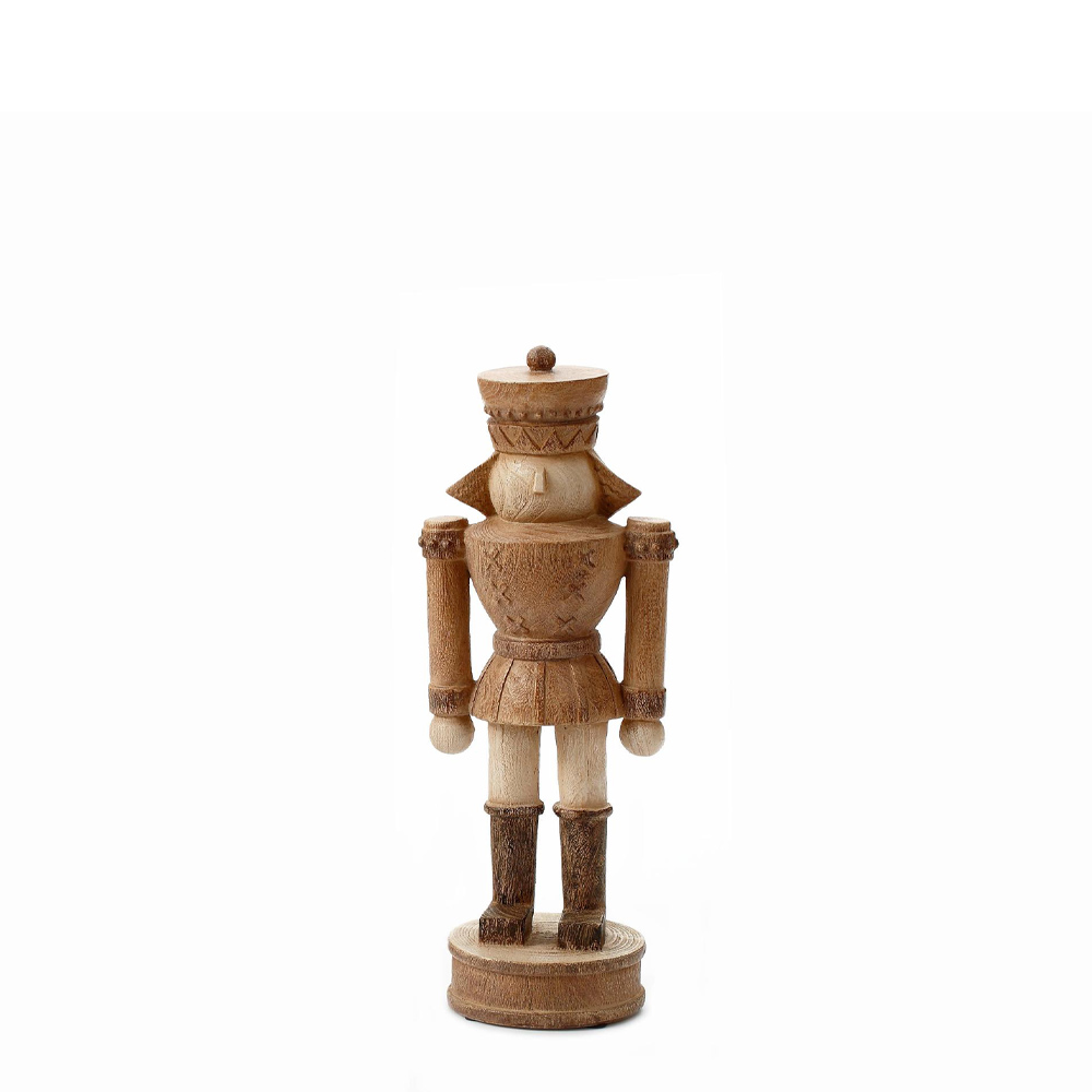 WOODY NUTCRACKER S ΧΡΙΣΤΟΥΓΕΝΝΙΑΤΙΚΟ ΔΙΑΚΟΣΜΗΤΙΚΟ ΚΑΡΥΟΘΡΑΥΣΤΗΣ 12x9x30 POLYRESIN ΚΑΦΕ ΜΠΕΖ