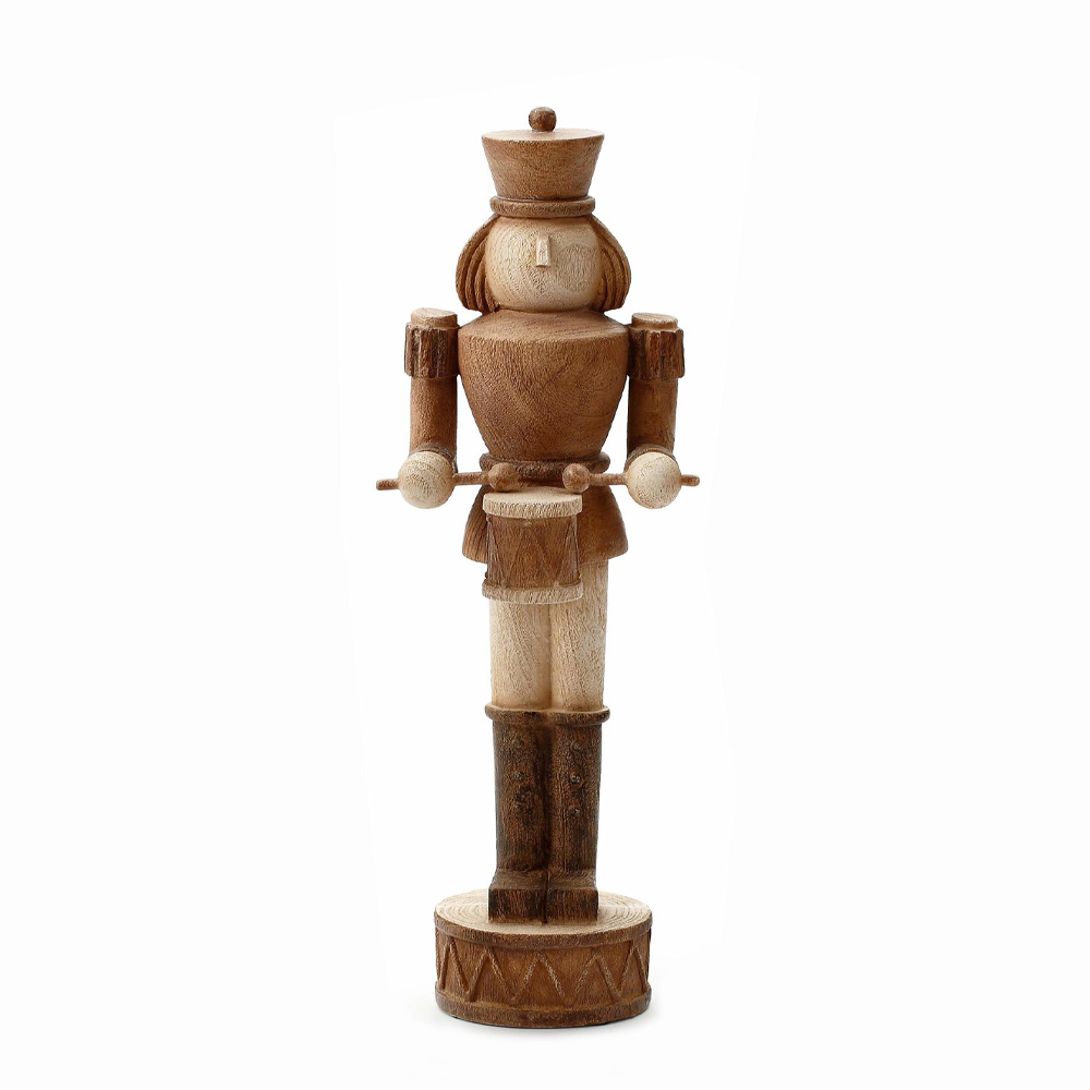 WOODY NUTCRACKER L ΧΡΙΣΤΟΥΓΕΝΝΙΑΤΙΚΟ ΔΙΑΚΟΣΜΗΤΙΚΟ ΚΑΡΥΟΘΡΑΥΣΤΗΣ 13x11x37 POLYRESIN ΚΑΦΕ ΜΠΕΖ