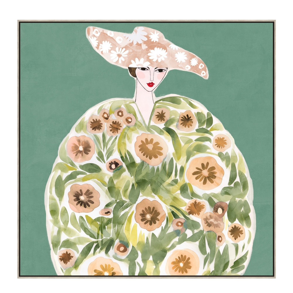 FLORAL LADY ΠΙΝΑΚΑΣ ΔΙΑΚΟΣΜΗΣΗΣ 80x80x5 ΚΑΜΒΑΣ ΠΟΛΥΧΡΩΜΟ ΞΥΛΟ ΦΥΣΙΚΟ