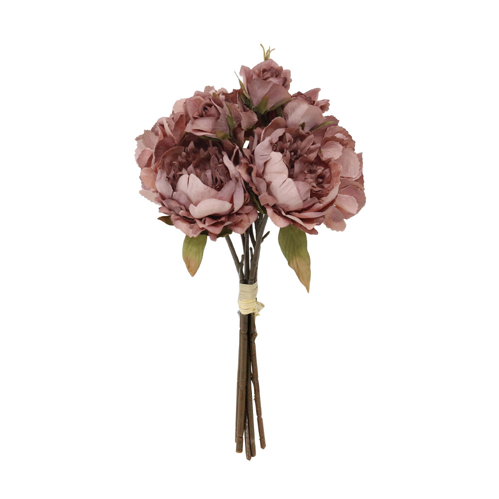 PEONY ΛΟΥΛΟΥΔΙ ΤΕΧΝΗΤΟ ΜΠΟΥΚΕΤΟ 30 ΥΦΑΣΜΑ DUSTY PINK ΠΡΑΣΙΝΟ PVC