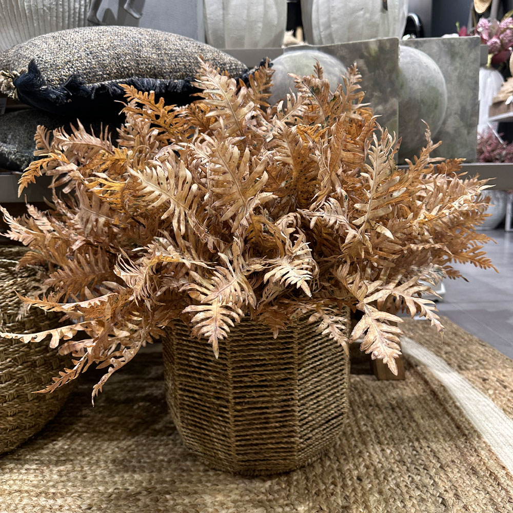 PTERIS ΚΛΑΔΙ ΤΕΧΝΗΤΟ 68cm PVC ΜΠΕΖ ΚΑΦΕ