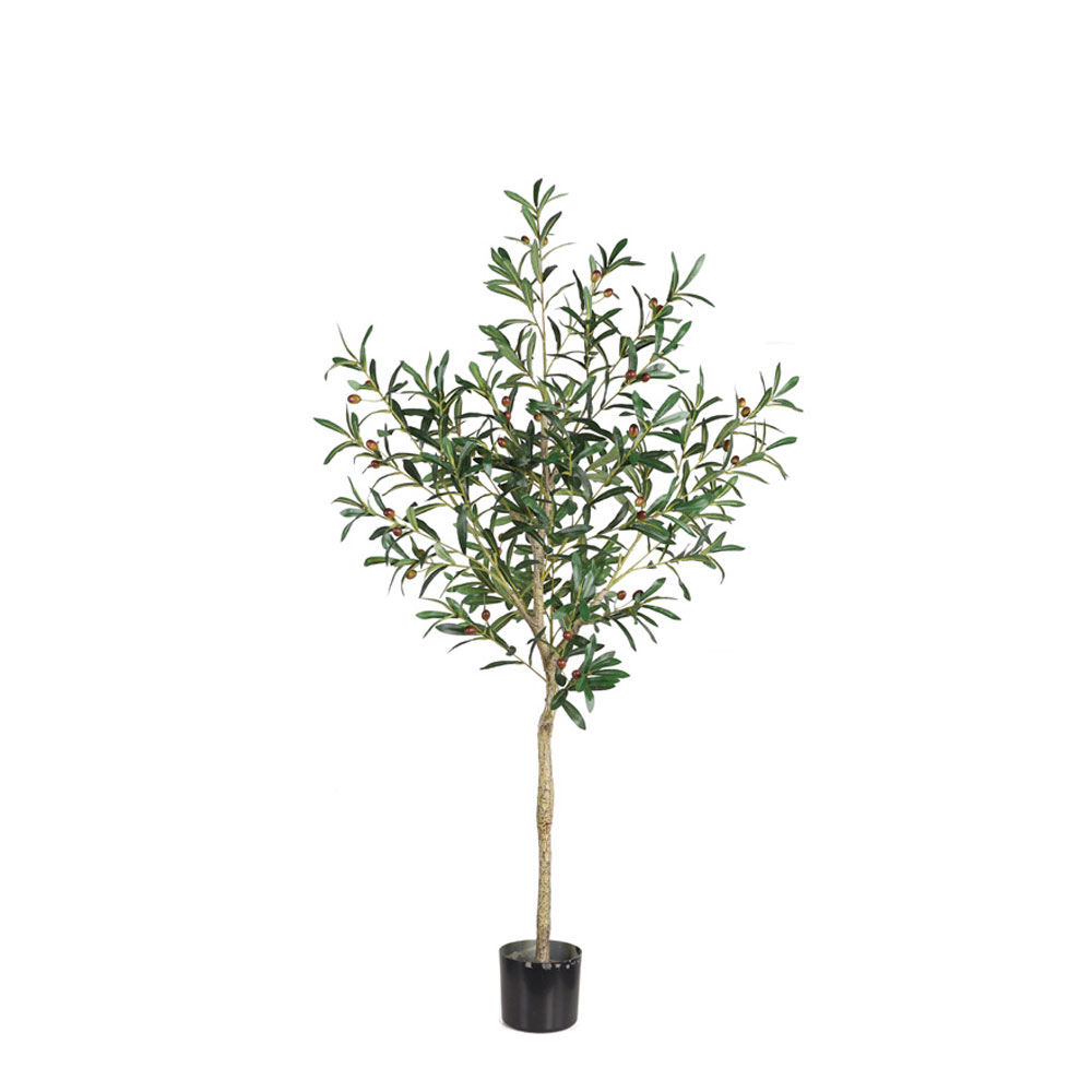 OLIVE TREE ΔΕΝΤΡΟ ΤΕΧΝΗΤΟ ΣΕ ΓΛΑΣΤΡΑ 155 PVC ΠΡΑΣΙΝΟ ΜΑΥΡΟ ΤΣΙΜΕΝΤΟ