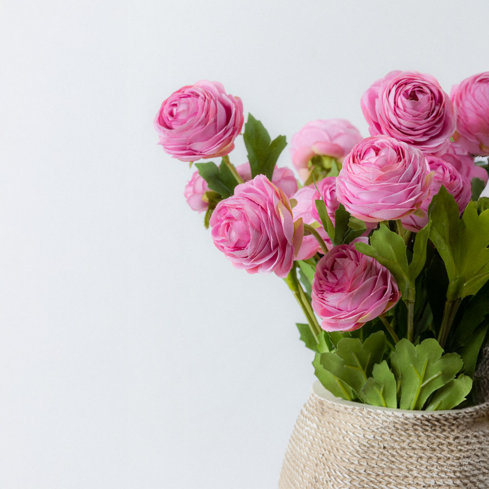 RANUNCULUS ΛΟΥΛΟΥΔΙ ΤΕΧΝΗΤΟ 42 POLYESTER ΡΟΖ ΠΡΑΣΙΝΟ