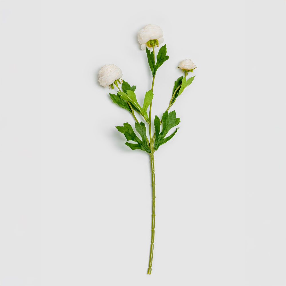 RANUNCULUS ΛΟΥΛΟΥΔΙ ΤΕΧΝΗΤΟ 42 POLYESTER ΛΕΥΚΟ ΠΡΑΣΙΝΟ