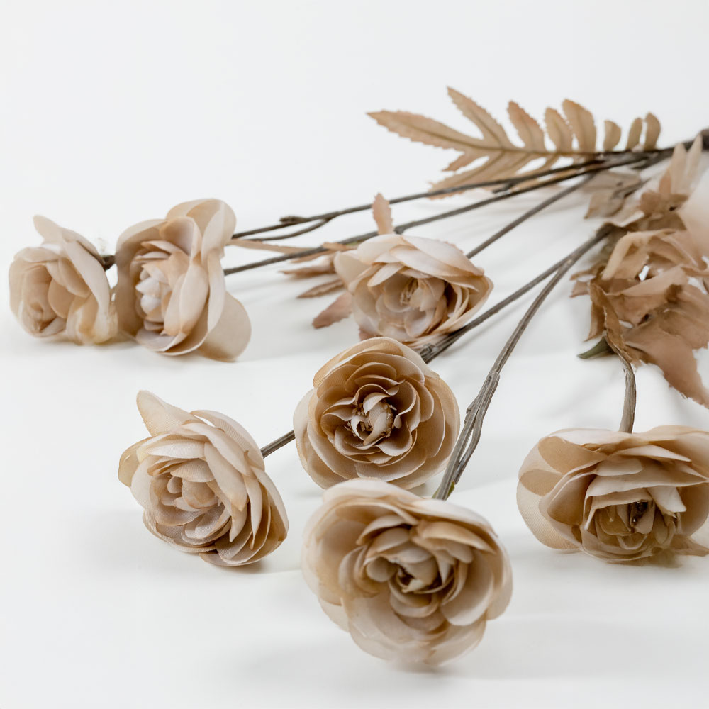 RANUNCULUS ΛΟΥΛΟΥΔΙ ΤΕΧΝΗΤΟ 81 POLYESTER ΛΕΥΚΟ ΜΠΕΖ
