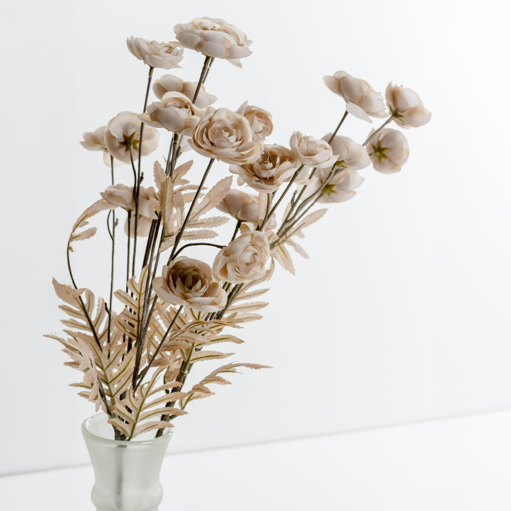 RANUNCULUS ΛΟΥΛΟΥΔΙ ΤΕΧΝΗΤΟ 81 POLYESTER ΛΕΥΚΟ ΜΠΕΖ