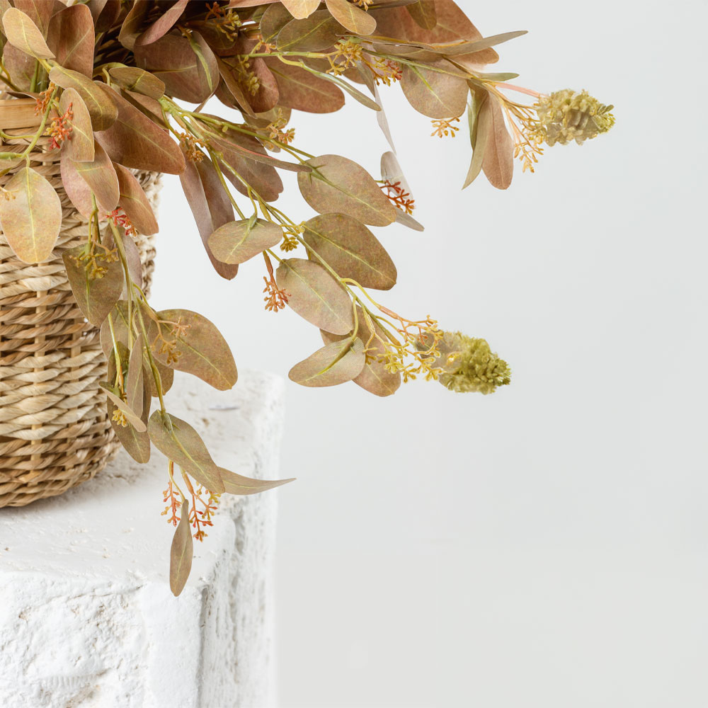 EUCALYPTUS ΚΛΑΔΙ ΤΕΧΝΗΤΟ 72 POLYESTER ΚΑΦΕ ΠΡΑΣΙΝΟ