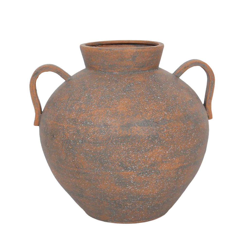 HYDRA ΒΑΖΟ 32x29x30 ΜΕΤΑΛΛΟ TERRACOTTA ΓΚΡΙ