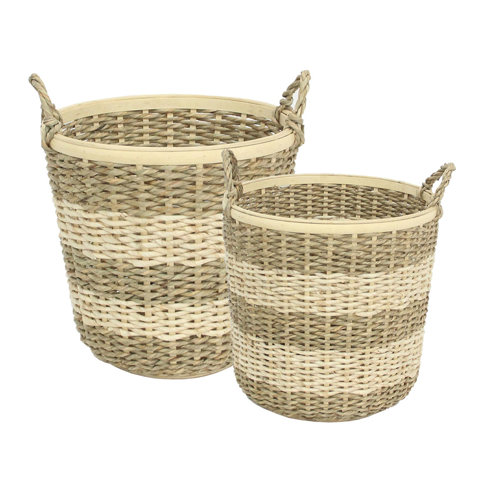 SIKINOS ΚΑΛΑΘΙ SET 2ΤΜΧ 35x35x43 ΣΧΟΙΝΙ ΦΥΣΙΚΟ ΜΠΕΖ BAMBOO